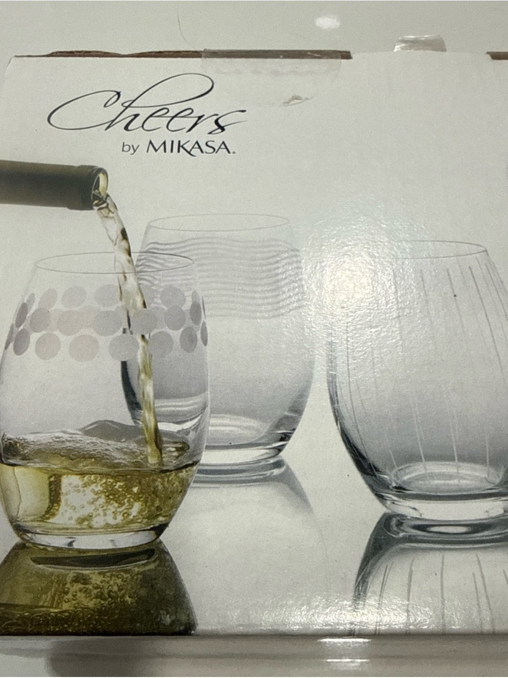 NEW Cheers by Mikasa Set of 6 STEMLESS WINE GLASSES European Crystal - Picture 3 of 6